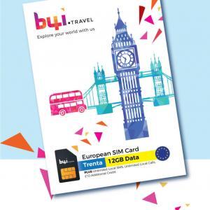 b4i.travel European travel sim - Trenta package